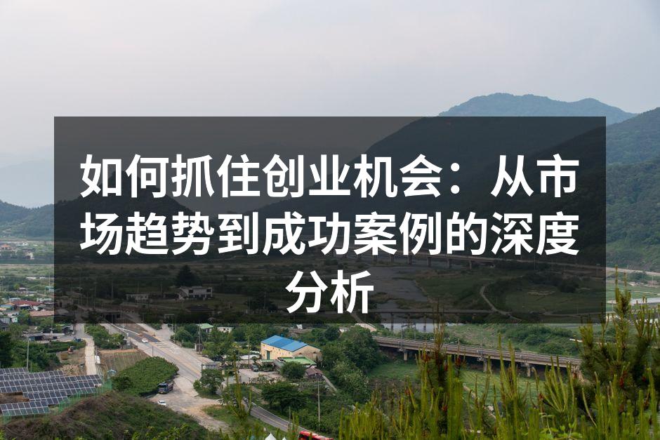 如何抓住创业机会：从市场趋势到成功案例的深度分析